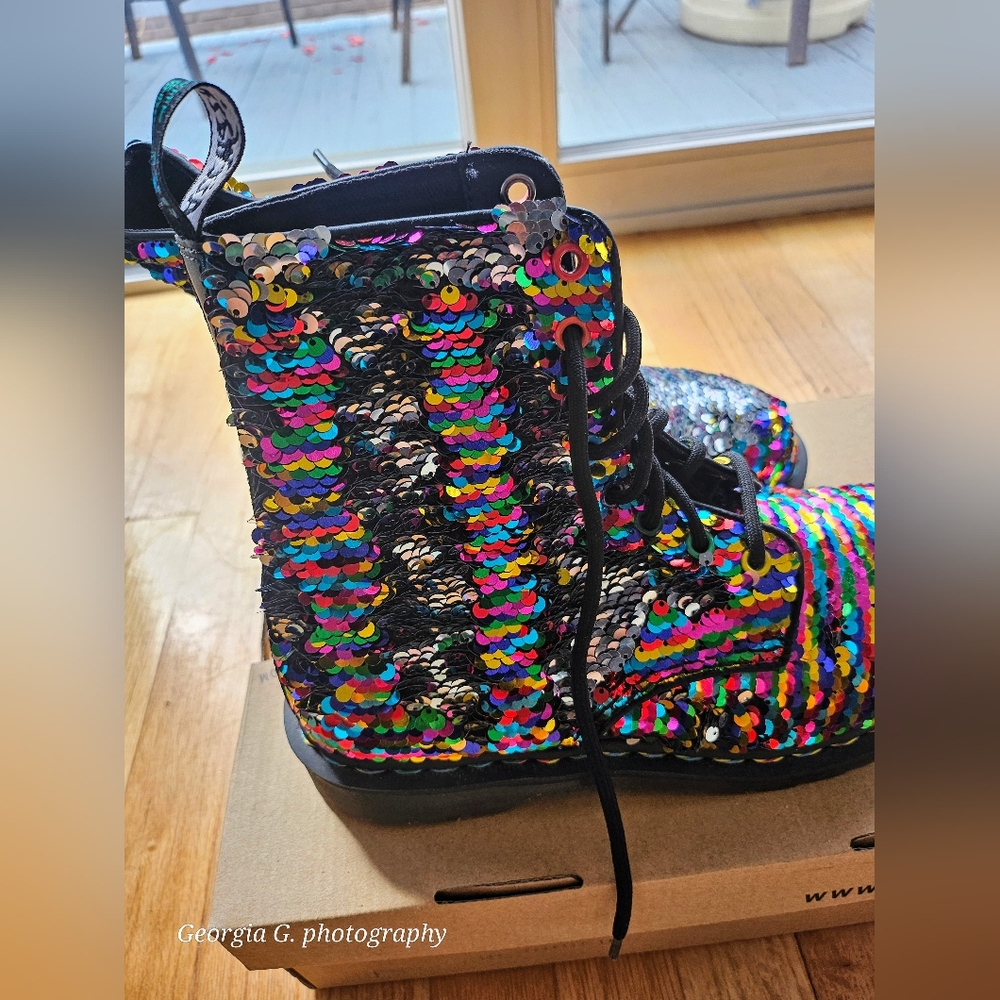Doc Martens 1460 Pascal Sequin rainbows